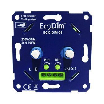 Dubbele led dimmer inbouw 2x 0-100W