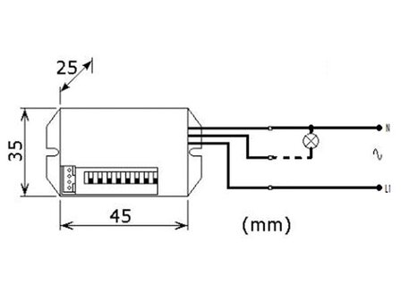 Mini Pir-bewegingsmelder inbouw 230V