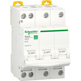 Schneider Electric installatie automaat B16 3P+N R9P09716 Resi 9