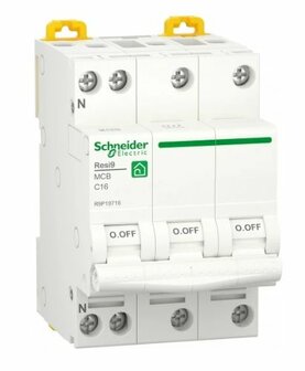 Schneider Electric installatie automaat C16 3P+N R9P19716 Resi9
