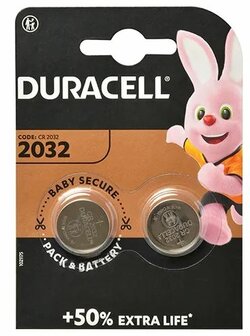 Duracell knoopcel CR2032 batterij set van 2 stuks
