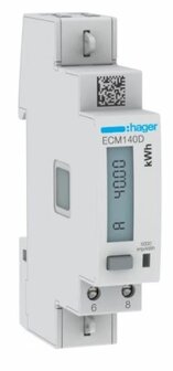 Hager kwh-meter ECM140D 1 fase 40A