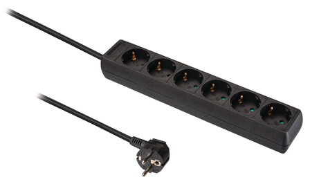 Valueline VLES615F001BL Stekkerdoos 6-wegs 1.50 M Zwart