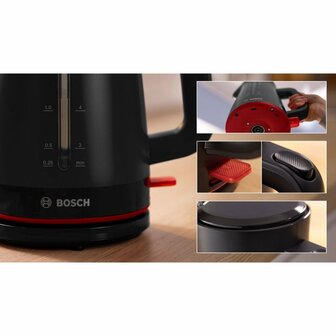 Bosch TWK3M123 Waterkoker 1.7L 2400W Zwart