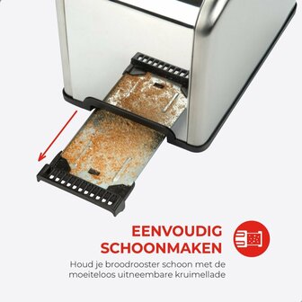 Bourgini Digitale Broodrooster RVS