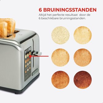 Bourgini Digitale Broodrooster RVS