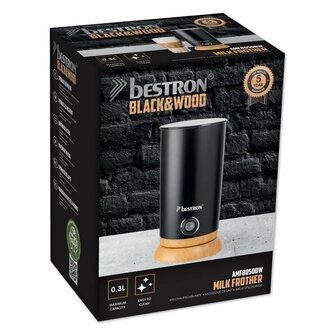 Bestron AMF8050BW Melkopschuimer 300 ml Zwart/Hout