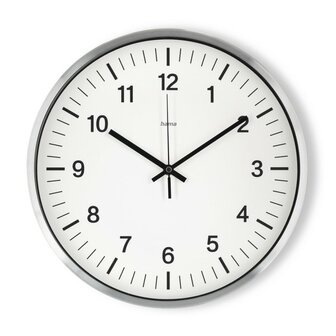 Hama Radiogestuurde Wandklok Shiny &Oslash; 35cm Aluminium