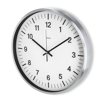 Hama Radiogestuurde Wandklok Shiny &Oslash; 35cm Aluminium
