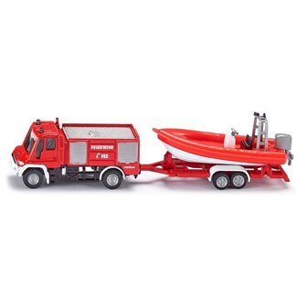Siku 1636 Brandweerauto met Boot
