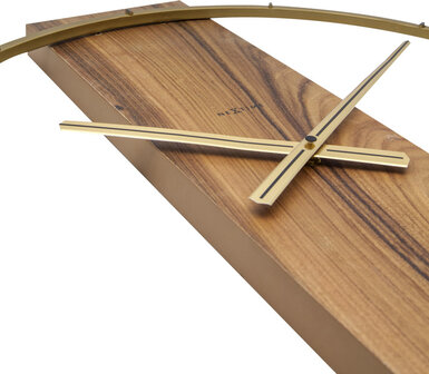 NeXtime NE-3195BR Wandklok 50.8x58.2x4.3, Hout/Steel, Bruin