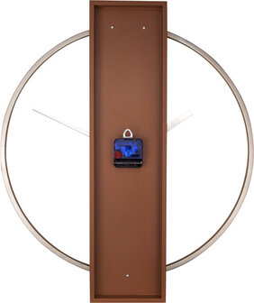 NeXtime NE-3195BR Wandklok 50.8x58.2x4.3, Hout/Steel, Bruin