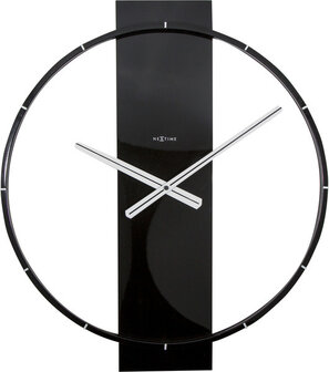 NeXtime NE-3195ZW Wandklok 50.8x58.2x4.3, Hout/Steel, Zwart
