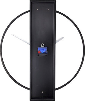NeXtime NE-3195ZW Wandklok 50.8x58.2x4.3, Hout/Steel, Zwart