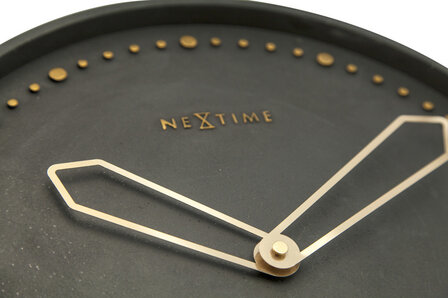 NeXtime NE-3197ZW Wandklok Dia. 35 Cm, Polyresin, Zwart