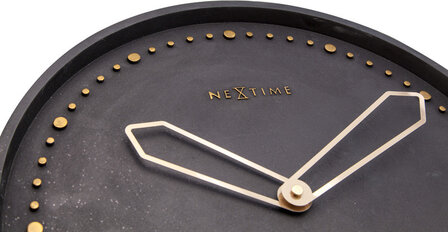 NeXtime NE-3197ZW Wandklok Dia. 35 Cm, Polyresin, Zwart