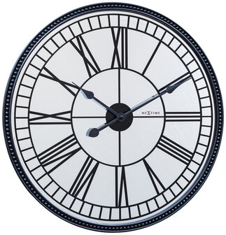 NeXtime NE-3255 Wandklok Cleopatra Mirror Dia 56cm Glas Zwart