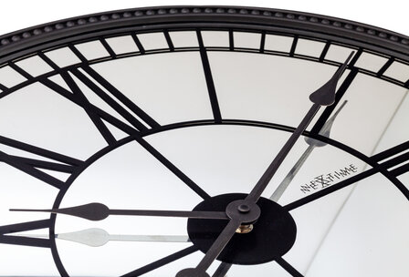 NeXtime NE-3255 Wandklok Cleopatra Mirror Dia 56cm Glas Zwart