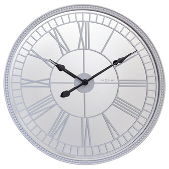NeXtime NE-3255WI Spiegelklok - 43cm - Stille Wandklok - Landelijk - Wit - - &quot;Cleopatra&quot;