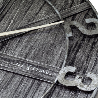 NeXtime NE-3276ZW Wandklok York 50 cm Zwart/Hout/Metaal