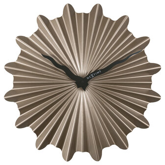 NeXtime NE-3286BR Metalen Wandklok - 40cm - Stille Klok - Bruin - Metaal - &quot;Sunny&quot;