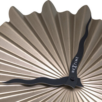 NeXtime NE-3286BR Metalen Wandklok - 40cm - Stille Klok - Bruin - Metaal - &quot;Sunny&quot;