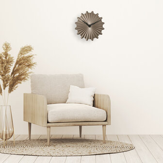 NeXtime NE-3286BR Metalen Wandklok - 40cm - Stille Klok - Bruin - Metaal - &quot;Sunny&quot;