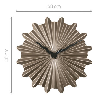 NeXtime NE-3286BR Metalen Wandklok - 40cm - Stille Klok - Bruin - Metaal - &quot;Sunny&quot;