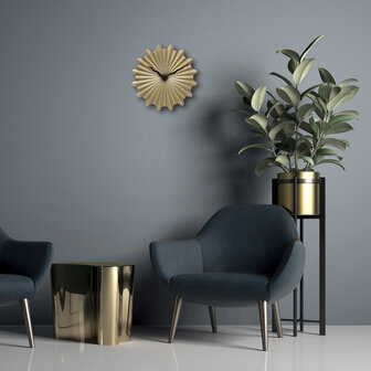 NeXtime NE-3286GO Metalen Wandklok - 40cm - Stille Klok - Goud - &quot;Sunny&quot;