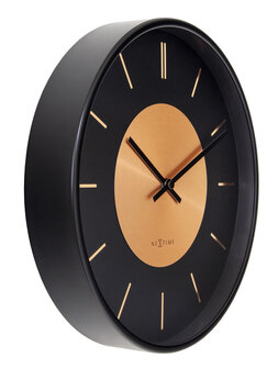 NeXtime NE-3535CO Wandklok Retro II 25cm Zwart/koper Metaal