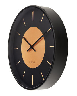 NeXtime NE-3535CO Wandklok Retro II 25cm Zwart/koper Metaal
