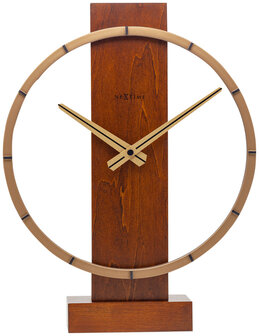 NeXtime NE-5226BR Tafelklok Carl Table 34x27cm Hout Bruin