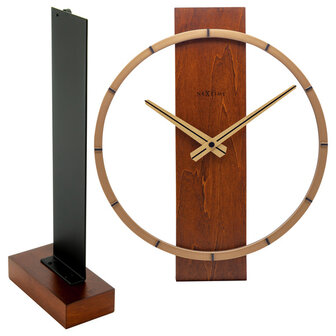 NeXtime NE-5226BR Tafelklok Carl Table 34x27cm Hout Bruin