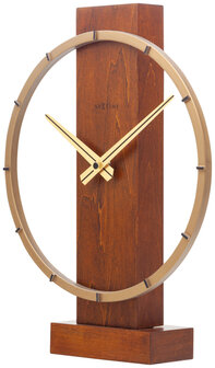 NeXtime NE-5226BR Tafelklok Carl Table 34x27cm Hout Bruin