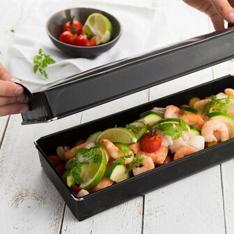 Nostik Stoom- en Braadplaten 32x12 cm Zwart