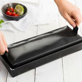 Nostik Stoom- en Braadplaten 32x12 cm Zwart