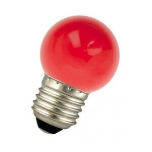 Ledlamp E27 kogellamp rood 1W