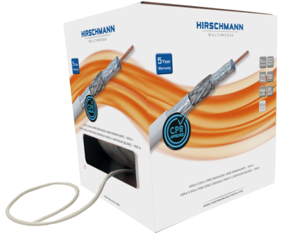 Hirschmann Koka 9 ECA witte coax kabel voor binnen 4G proof 250m