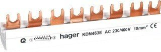 Hager KDN463E aansluitrail vork 4-polig 63A QB