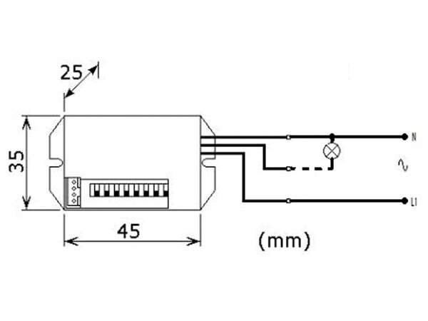 Mini Pir-bewegingsmelder inbouw 230V