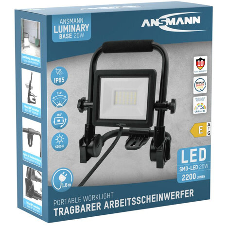 Ansmann FL20W-AC Werklamp 2200 lm Zwart