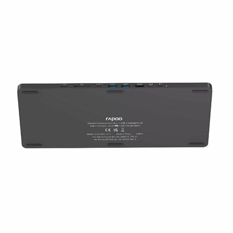Rapoo UCK-6001 Ultraslim Keyboard 8in1 USB-C Multiport Hub Zwart