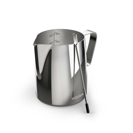 Xavax Barista Melkkannetje 600 ml + Latte Art Pen RVS