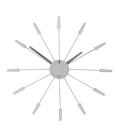 NeXtime NE-2610ZI Wandklok Dia. 58 Cm, Metaal, Zilver, 'Plug Inn'