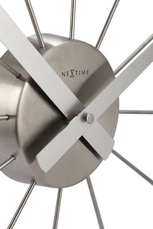 NeXtime NE-2610ZI Wandklok Dia. 58 Cm, Metaal, Zilver, 'Plug Inn'