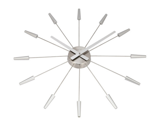 NeXtime NE-2610ZI Wandklok Dia. 58 Cm, Metaal, Zilver, 'Plug Inn'