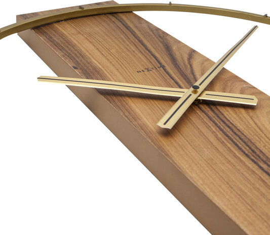 NeXtime NE-3195BR Wandklok 50.8x58.2x4.3, Hout/Steel, Bruin