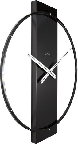 NeXtime NE-3195ZW Wandklok 50.8x58.2x4.3, Hout/Steel, Zwart