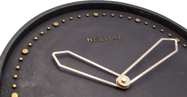 NeXtime NE-3197ZW Wandklok Dia. 35 Cm, Polyresin, Zwart