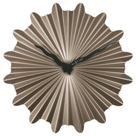 NeXtime NE-3286BR Metalen Wandklok - 40cm - Stille Klok - Bruin - Metaal - "Sunny"